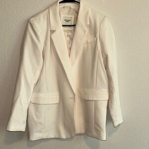 Abercrombie & Fitch Cream Blazer Oversized Notched Lapel